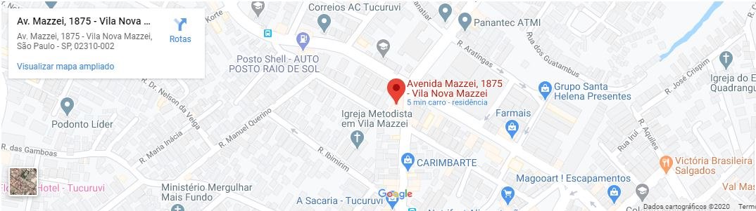 Mapa da localização da Naaman Vidros na Av. Mazzei, 1875