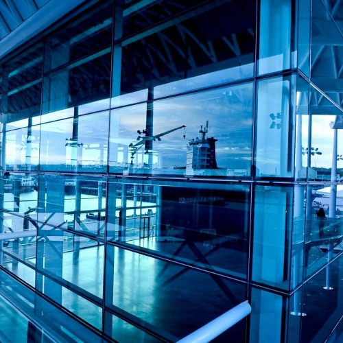 glass, building